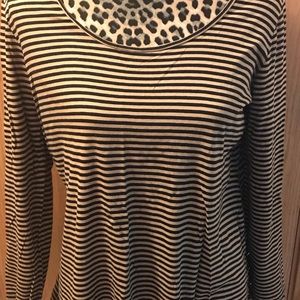 Anne Klein Gold n Blk stripe long sleeve